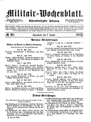 Militär-Wochenblatt Samstag 9. August 1873