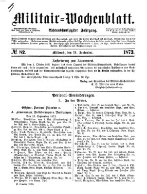 Militär-Wochenblatt Mittwoch 24. September 1873