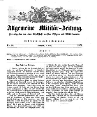 Allgemeine Militär-Zeitung Mittwoch 8. März 1871