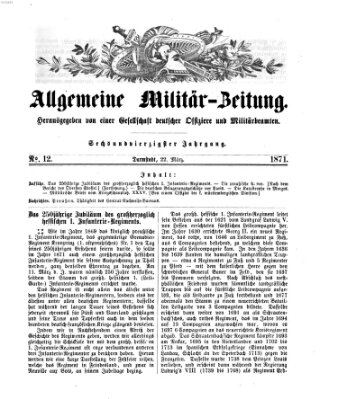 Allgemeine Militär-Zeitung Mittwoch 22. März 1871