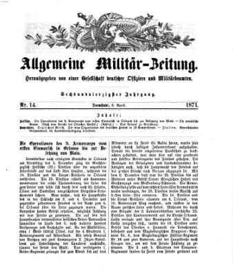 Allgemeine Militär-Zeitung Mittwoch 5. April 1871