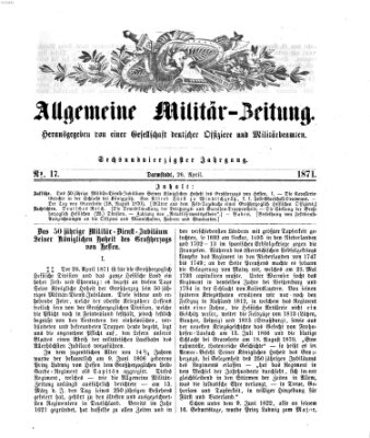 Allgemeine Militär-Zeitung Mittwoch 26. April 1871