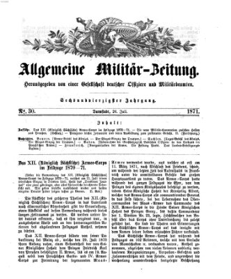 Allgemeine Militär-Zeitung Mittwoch 26. Juli 1871