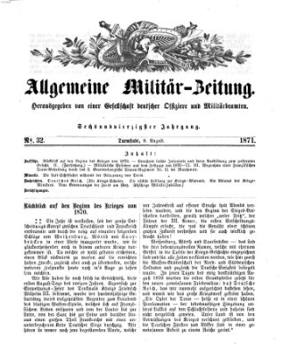 Allgemeine Militär-Zeitung Mittwoch 9. August 1871