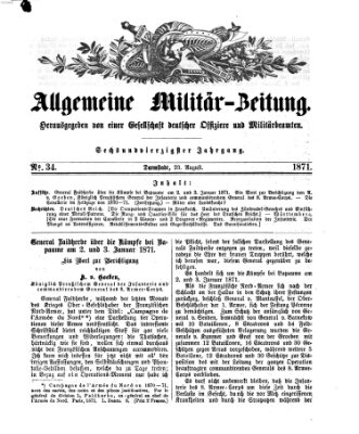 Allgemeine Militär-Zeitung Mittwoch 23. August 1871