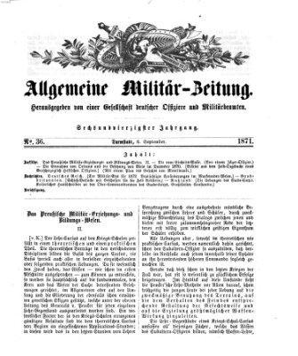 Allgemeine Militär-Zeitung Mittwoch 6. September 1871