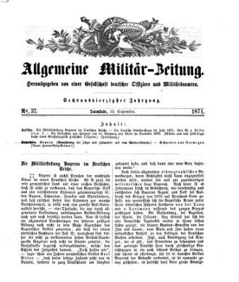 Allgemeine Militär-Zeitung Mittwoch 13. September 1871