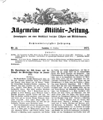 Allgemeine Militär-Zeitung Mittwoch 11. Oktober 1871