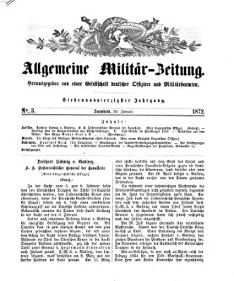 Allgemeine Militär-Zeitung Samstag 20. Januar 1872