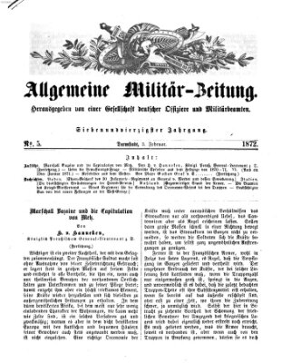 Allgemeine Militär-Zeitung Samstag 3. Februar 1872