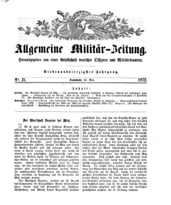 Allgemeine Militär-Zeitung Samstag 25. Mai 1872