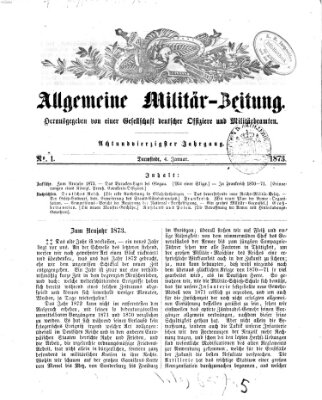 Allgemeine Militär-Zeitung Samstag 4. Januar 1873