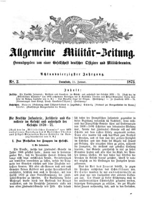 Allgemeine Militär-Zeitung Samstag 11. Januar 1873