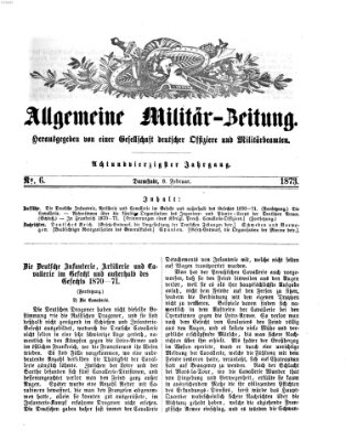 Allgemeine Militär-Zeitung Samstag 8. Februar 1873