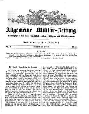 Allgemeine Militär-Zeitung Samstag 22. Februar 1873