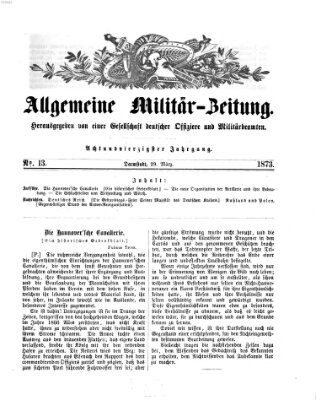 Allgemeine Militär-Zeitung Samstag 29. März 1873