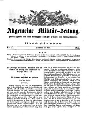 Allgemeine Militär-Zeitung Montag 28. April 1873