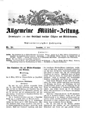 Allgemeine Militär-Zeitung Samstag 17. Mai 1873