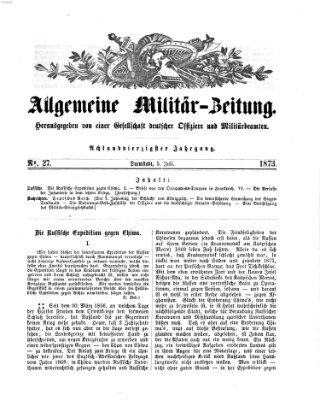 Allgemeine Militär-Zeitung Samstag 5. Juli 1873