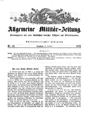 Allgemeine Militär-Zeitung Samstag 18. Oktober 1873