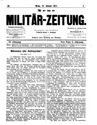 Neue Militär-Zeitung (Militär-Zeitung) Samstag 21. Januar 1871