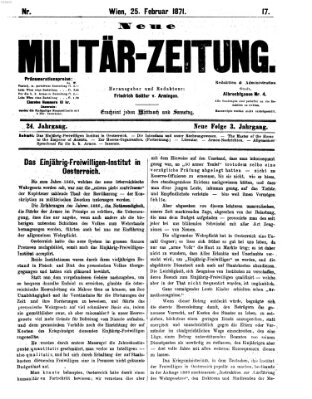 Neue Militär-Zeitung (Militär-Zeitung) Samstag 25. Februar 1871