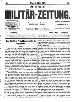 Neue Militär-Zeitung (Militär-Zeitung) Mittwoch 1. März 1871