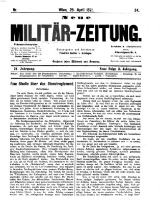 Neue Militär-Zeitung (Militär-Zeitung) Mittwoch 26. April 1871