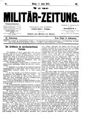 Neue Militär-Zeitung (Militär-Zeitung) Mittwoch 7. Juni 1871