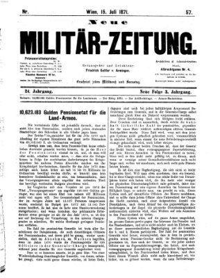 Neue Militär-Zeitung (Militär-Zeitung) Samstag 15. Juli 1871