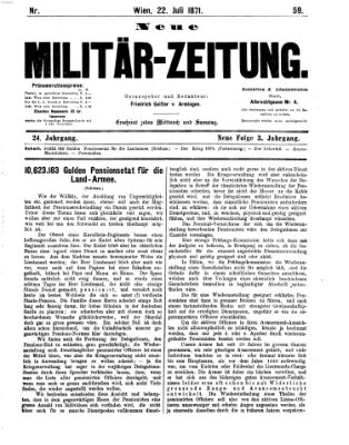 Neue Militär-Zeitung (Militär-Zeitung) Samstag 22. Juli 1871