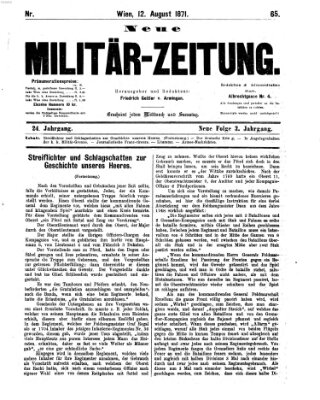 Neue Militär-Zeitung (Militär-Zeitung) Samstag 12. August 1871