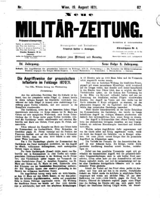 Neue Militär-Zeitung (Militär-Zeitung) Samstag 19. August 1871