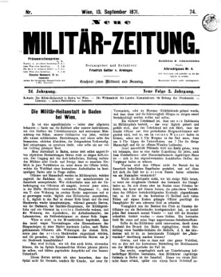 Neue Militär-Zeitung (Militär-Zeitung) Mittwoch 13. September 1871