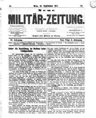 Neue Militär-Zeitung (Militär-Zeitung) Samstag 16. September 1871