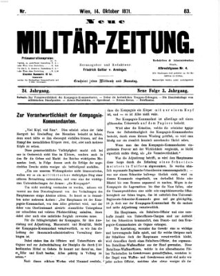 Neue Militär-Zeitung (Militär-Zeitung) Samstag 14. Oktober 1871