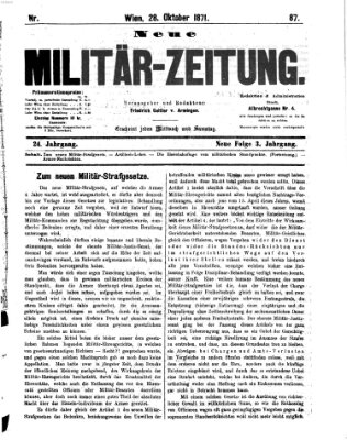 Neue Militär-Zeitung (Militär-Zeitung) Samstag 28. Oktober 1871