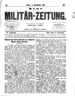 Neue Militär-Zeitung (Militär-Zeitung) Samstag 4. November 1871