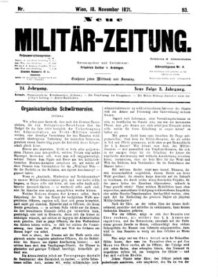 Neue Militär-Zeitung (Militär-Zeitung) Samstag 18. November 1871