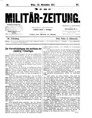 Neue Militär-Zeitung (Militär-Zeitung) Mittwoch 22. November 1871