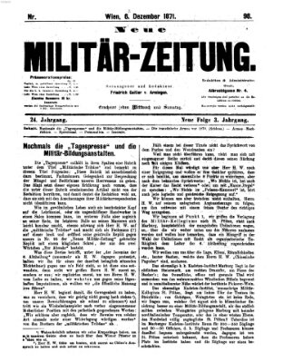 Neue Militär-Zeitung (Militär-Zeitung) Mittwoch 6. Dezember 1871