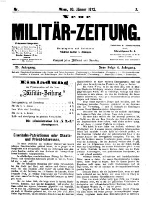 Neue Militär-Zeitung (Militär-Zeitung) Mittwoch 10. Januar 1872