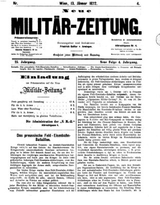 Neue Militär-Zeitung (Militär-Zeitung) Samstag 13. Januar 1872