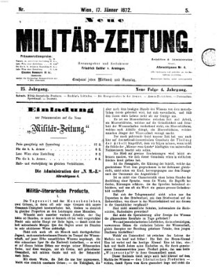 Neue Militär-Zeitung (Militär-Zeitung) Mittwoch 17. Januar 1872