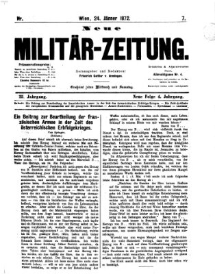 Neue Militär-Zeitung (Militär-Zeitung) Mittwoch 24. Januar 1872