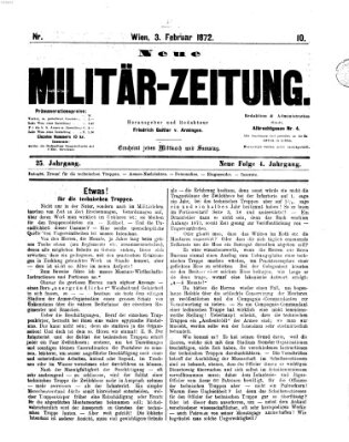 Neue Militär-Zeitung (Militär-Zeitung) Samstag 3. Februar 1872