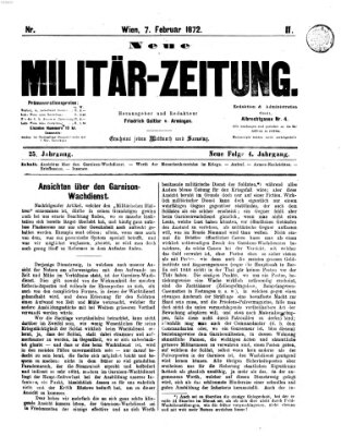 Neue Militär-Zeitung (Militär-Zeitung) Mittwoch 7. Februar 1872