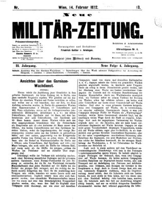 Neue Militär-Zeitung (Militär-Zeitung) Mittwoch 14. Februar 1872