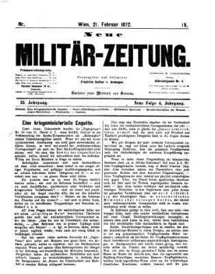 Neue Militär-Zeitung (Militär-Zeitung) Mittwoch 21. Februar 1872