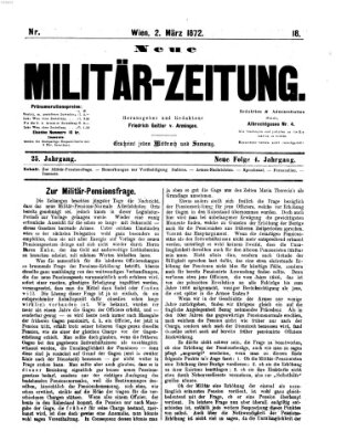 Neue Militär-Zeitung (Militär-Zeitung) Samstag 2. März 1872